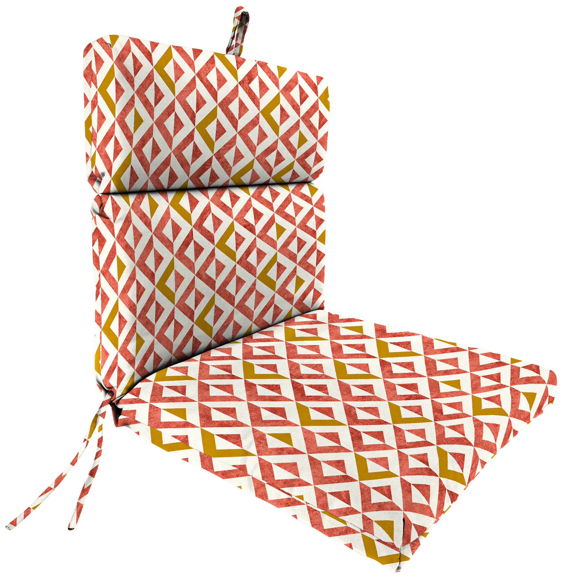 Tropez Coral French Edge Outdoor Chair Cushion