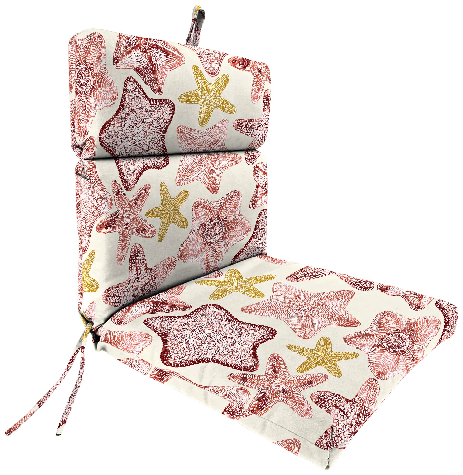 Seabiscuit Coral French Edge Outdoor Chair Cushion 38f86