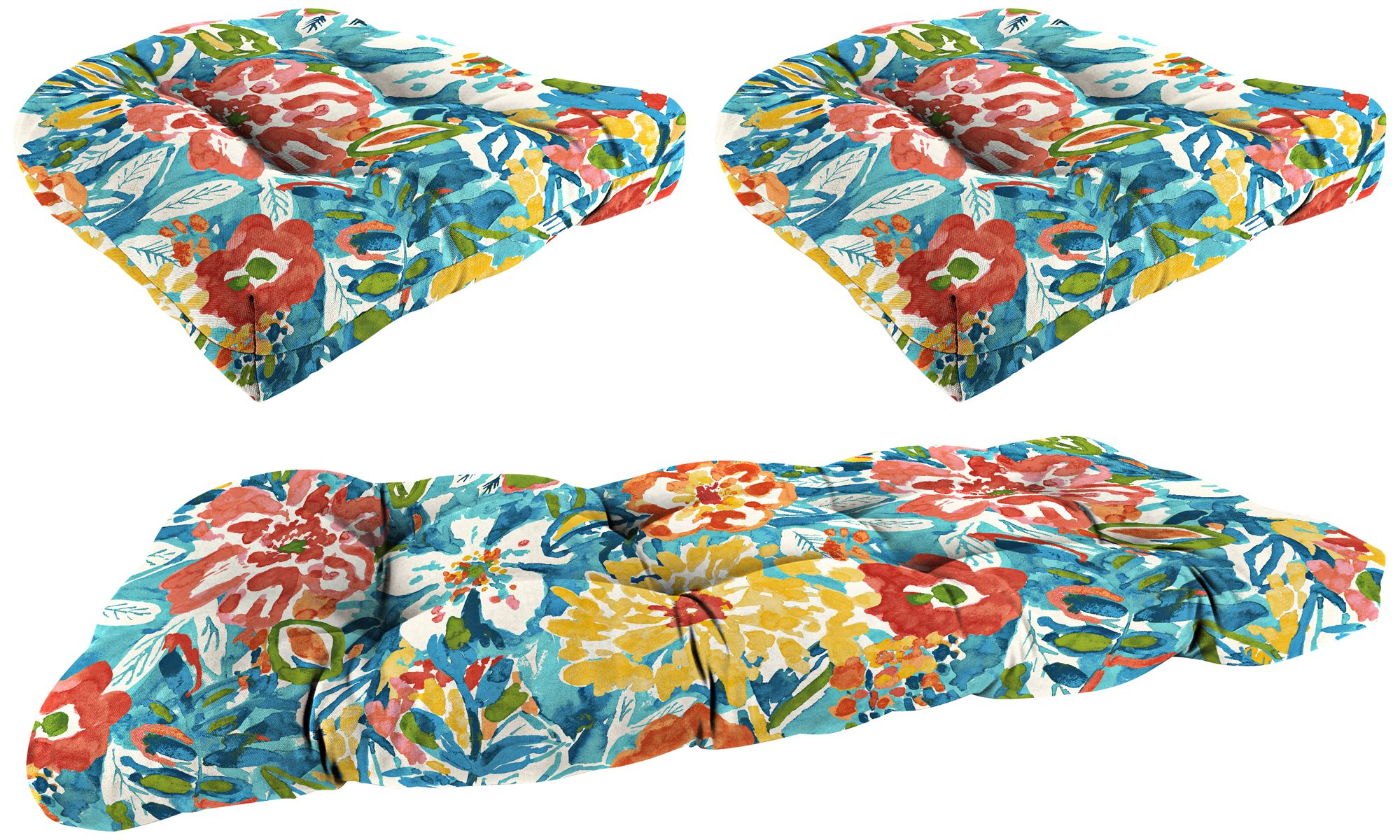 Sunriver Sky 3-Piece Outdoor Wicker Seat Cushion Set