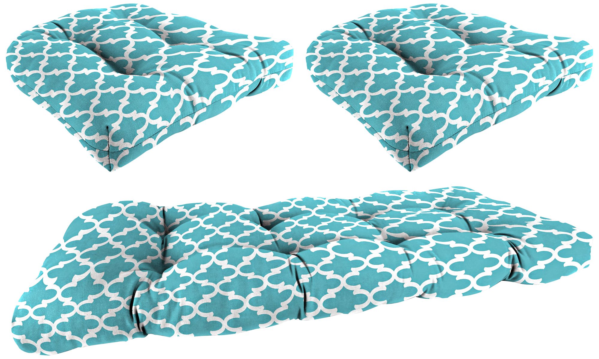 Fulton Ocean 3-Piece Outdoor Wicker Seat Cushion Set