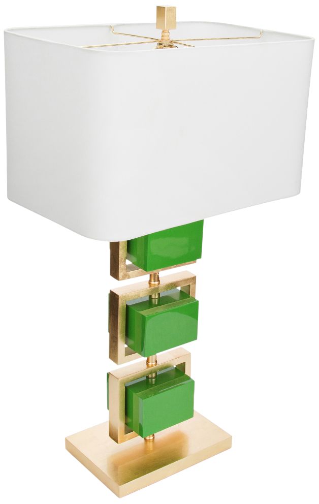 Couture Coventry Gold Leaf and Kelly Green Table Lamp