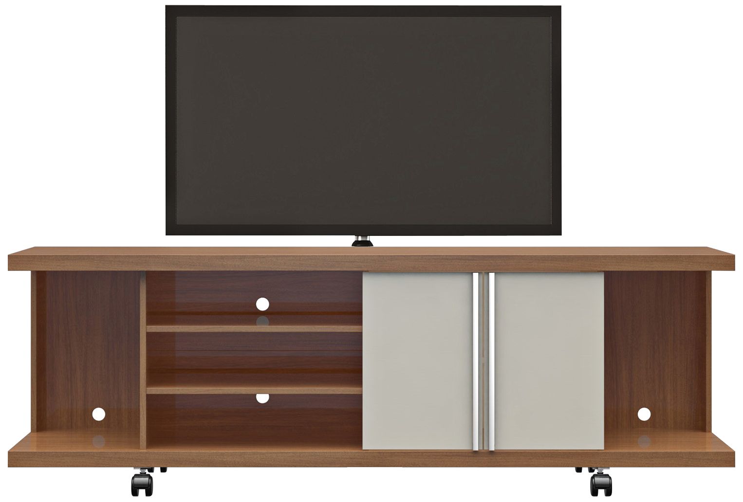 Carnegie 71" Wide Maple Cream and Off-White 2-Door TV Stand
