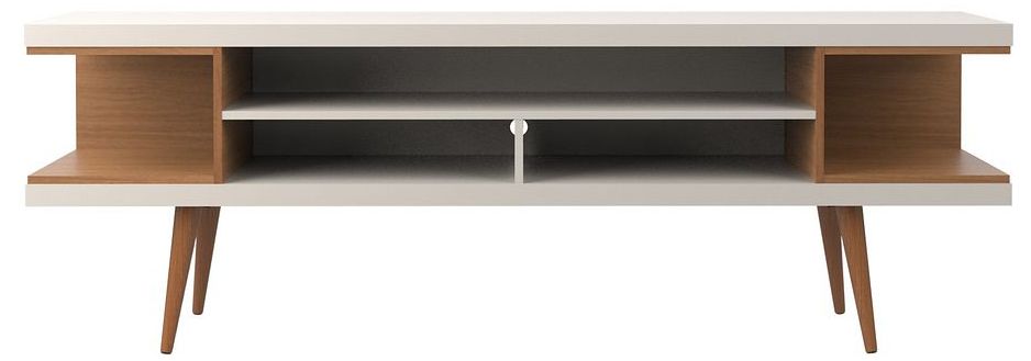 Utopia Off-White and Maple Cream 5-Shelf TV Stand