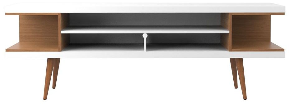 Utopia White Gloss and Maple Cream 5-Shelf TV Stand