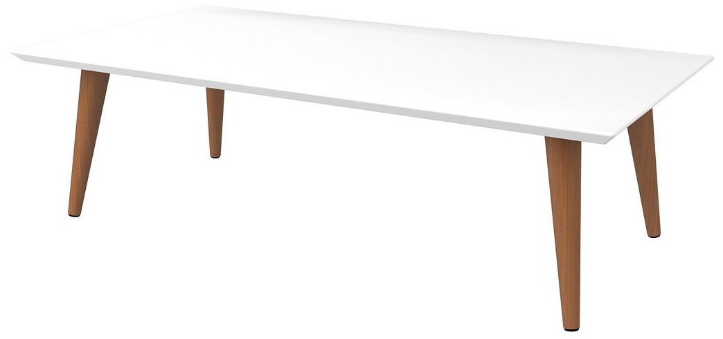 Utopia Off-White and Maple Cream Rectangular Coffee Table