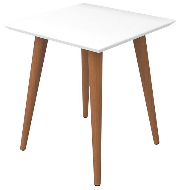 Utopia 17 1/4" Wide Off-White and Maple Modern End Table