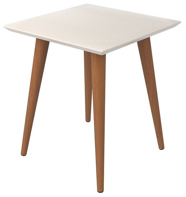Utopia 17 1/4" Wide White Gloss and Maple Modern End Table