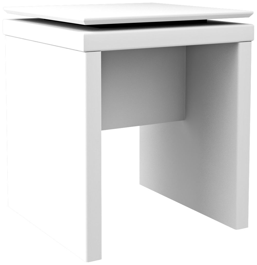 Lincoln White Gloss and Maple Cream Square End Table