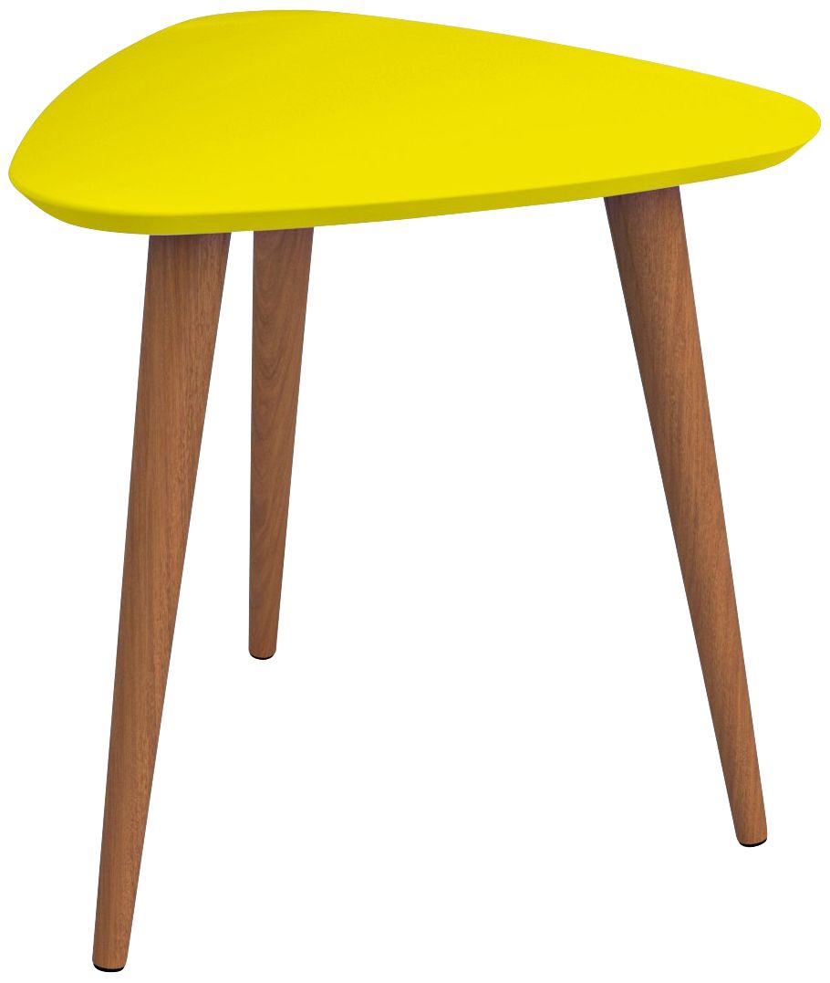 Utopia Yellow Triangular End Table