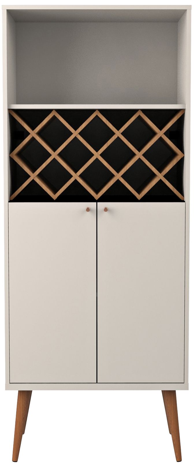 Utopia 26 1/4" Wide Off-White and Maple Modern China Cabinet