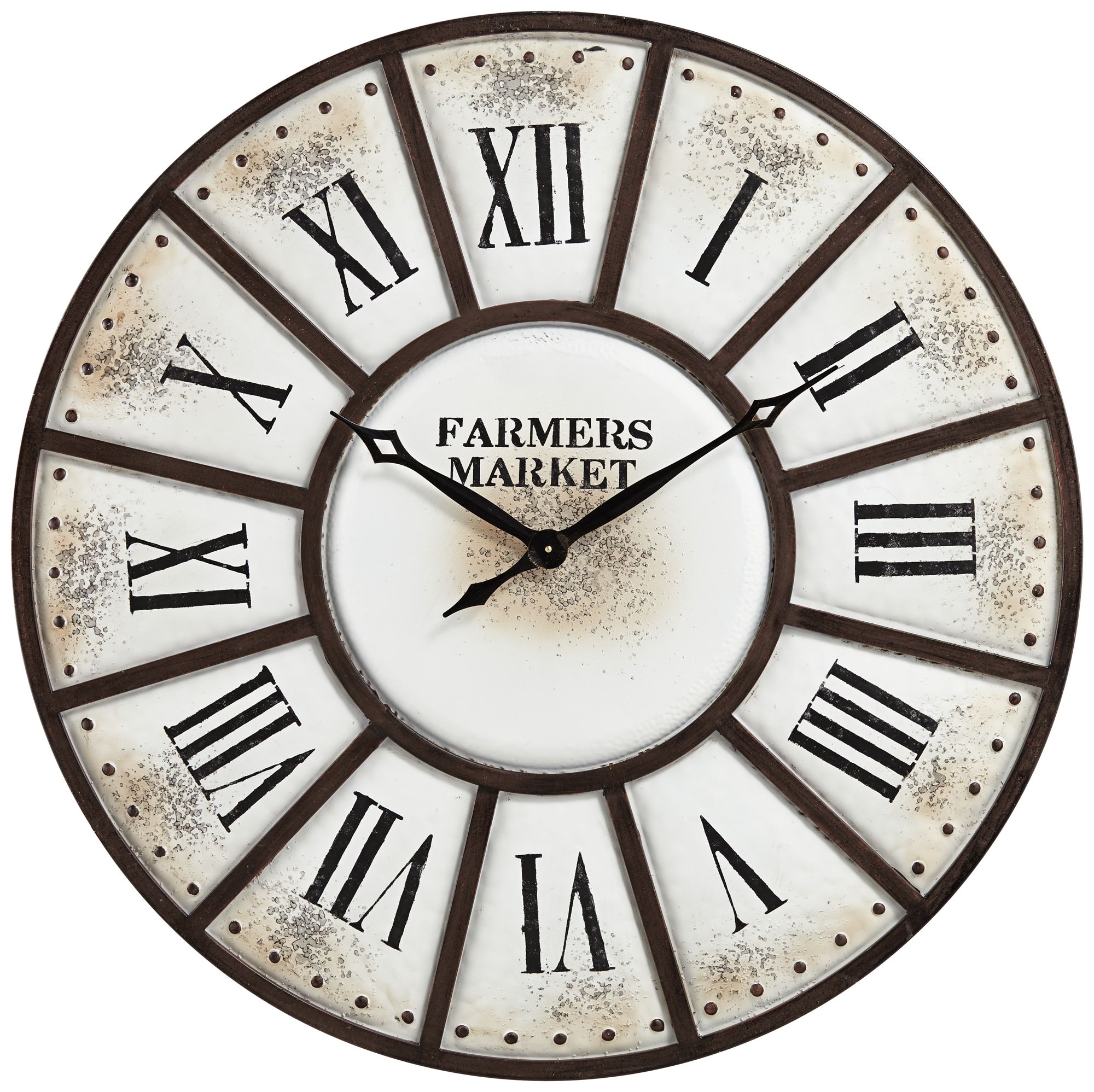 Farmers Market 39 1 4 Wide Rustic Metal Wall Clock 38m23