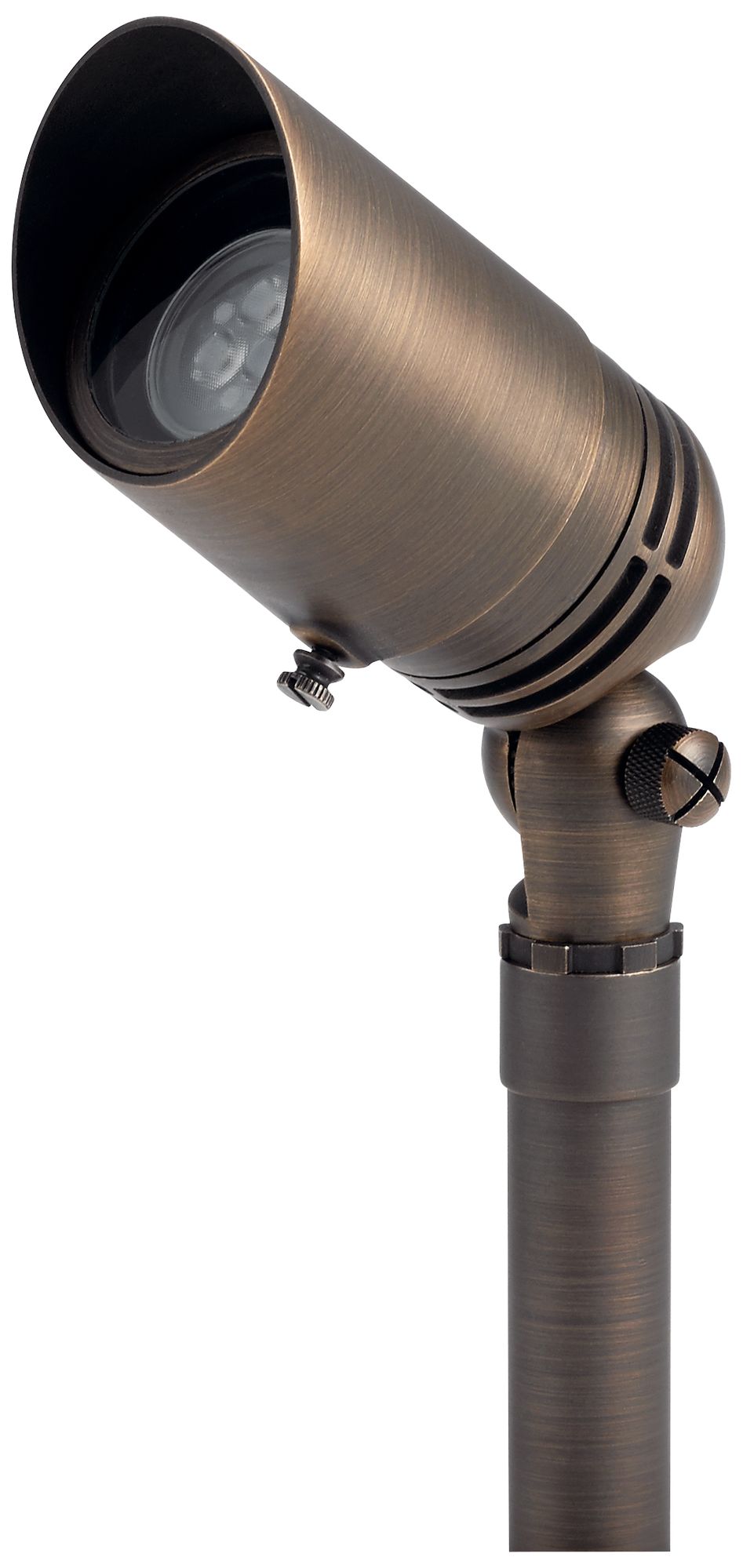 Boxer 2 1/2"H Brass Outdoor Spot Light w/ Adjustable Cowl