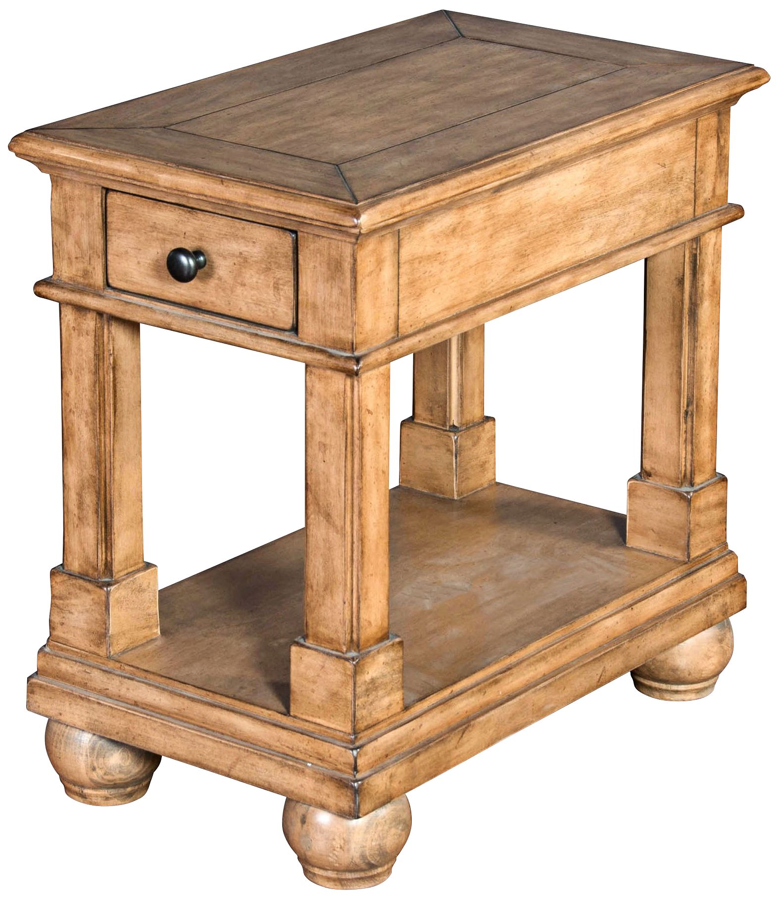 Dockside 15" Wide Desert Sand Wood 1-Drawer Chairside Table