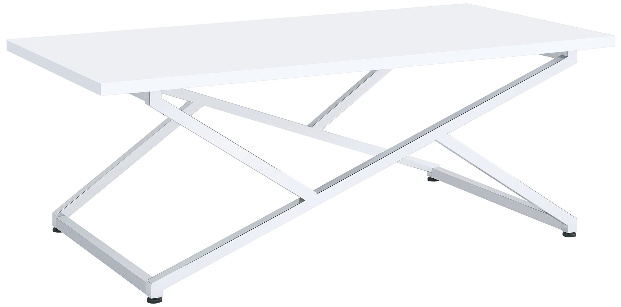 Trenchly 47 1/2"W Gloss White Steel Rectangular Coffee Table