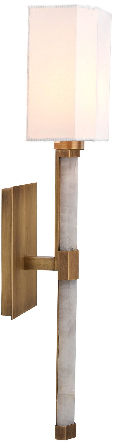 Jamie Young Roman Hexagon 23" High White and Antique Brass Wall Sconce