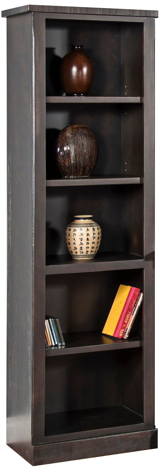 Madras 78" High Charred Oak Wood Bookcase