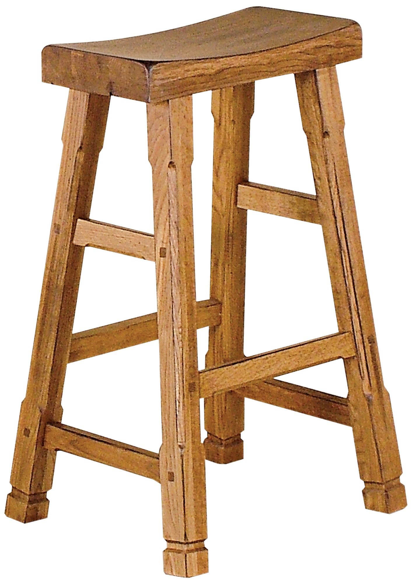 Sedona 30" Rustic Oak Wood Saddle Seat Bar Stool