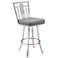 Cleo 26" Gray Faux Leather Swivel Counter Stool