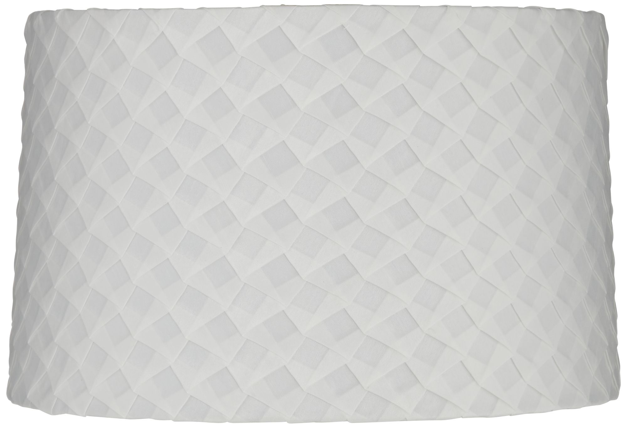 White Folded Pleat Fabric Drum Lamp Shade 13x14x9 (Spider)