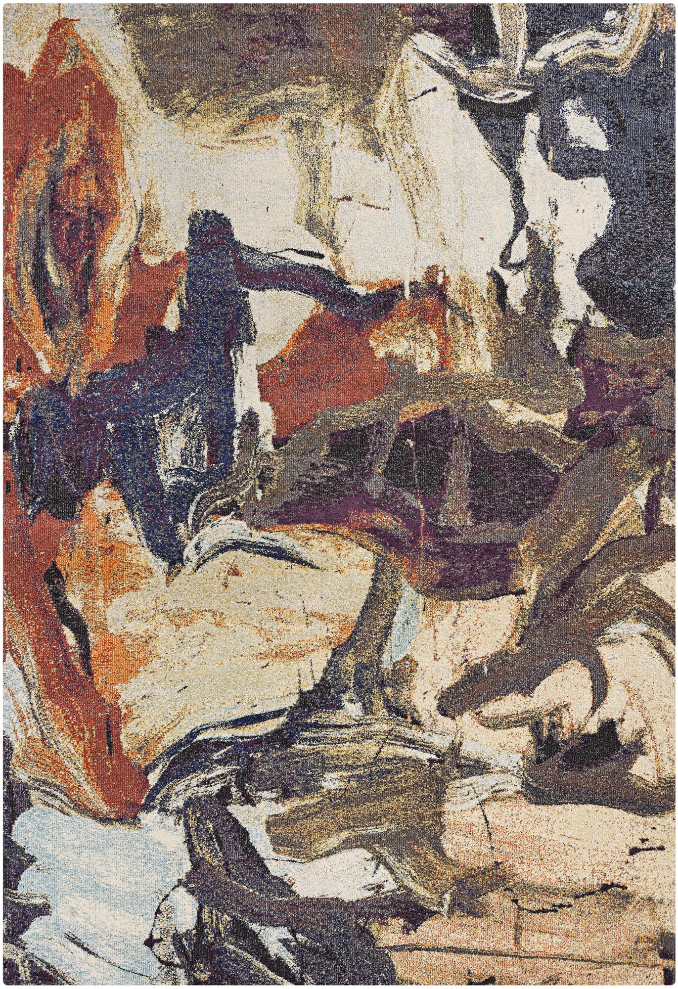 Mediterra 7805 5'3"x7'7" Multi-Color Brushstrokes Rug