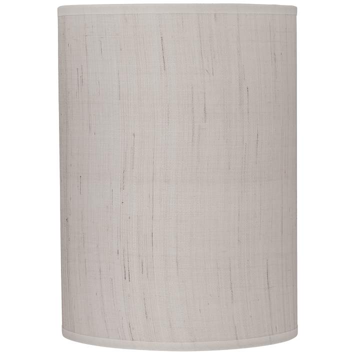 Ivory Linen Drum Cylinder Shade 8x8x11, White Linen Lamp Shade Small