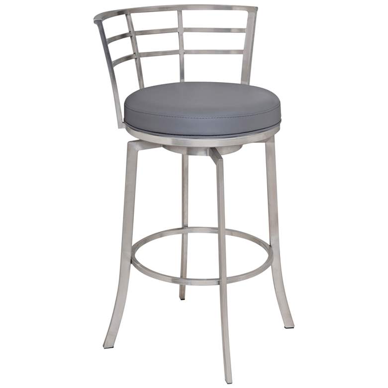 Viper 30&quot; Gray Faux Leather Swivel Barstool