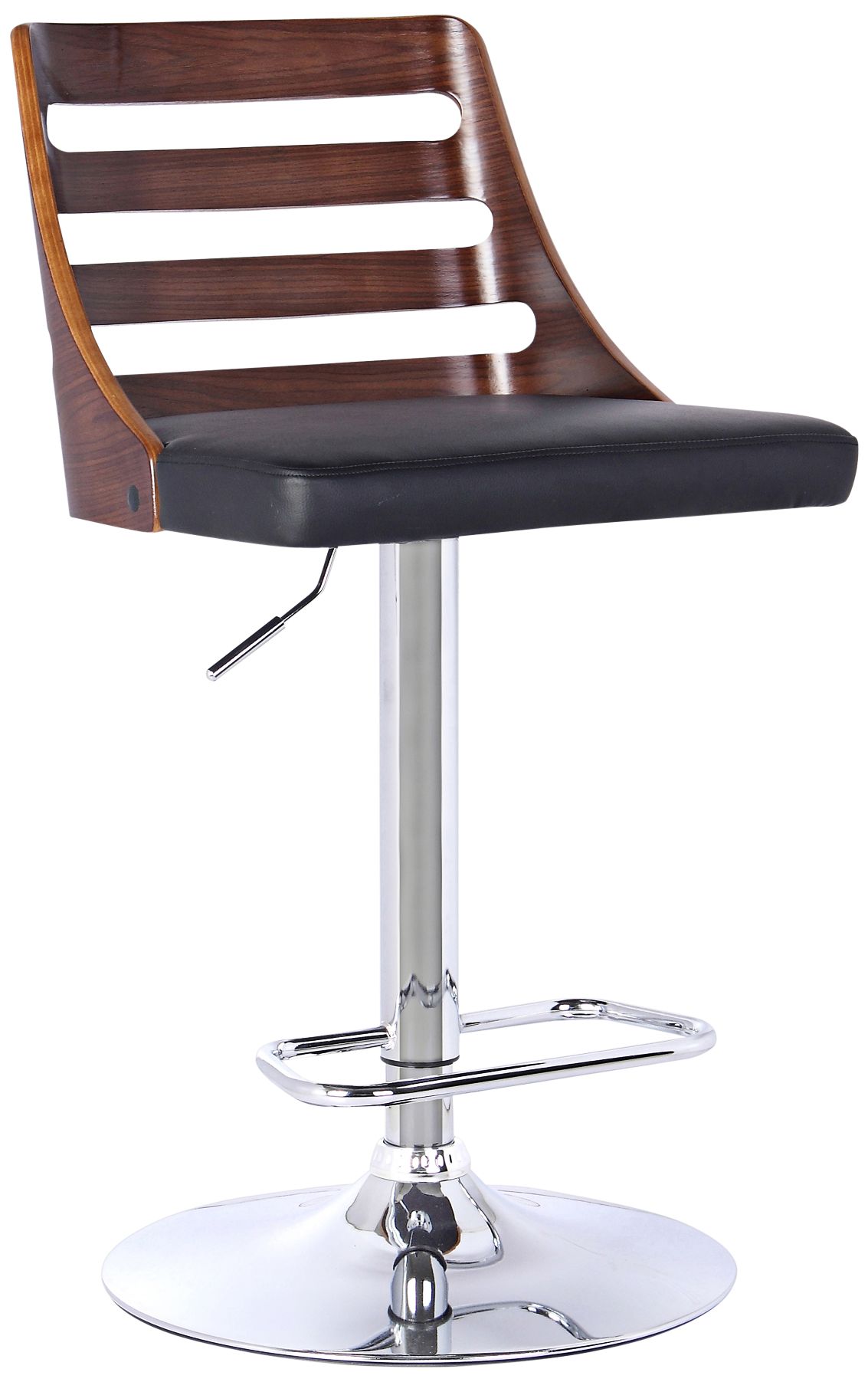Storm Black Faux Leather Adjustable Swivel Barstool