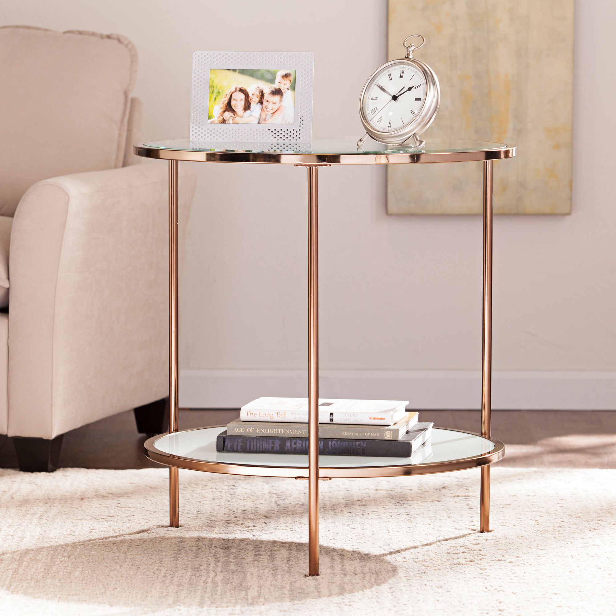 Risa 24 1/4" Wide Metallic Gold End Table