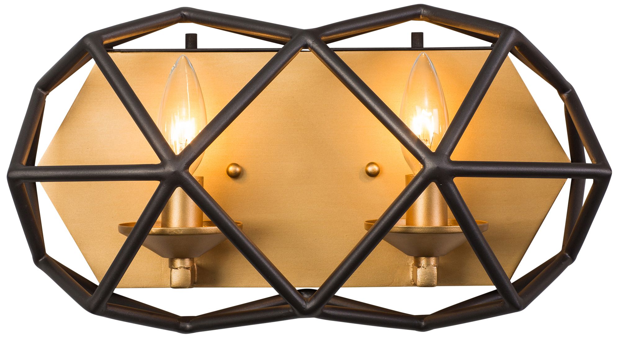 Varaluz Geo 8" High Antique Gold 2-Light Wall Sconce