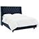 Madeline Majestic Navy Fabric Tufted Wingback Bed
