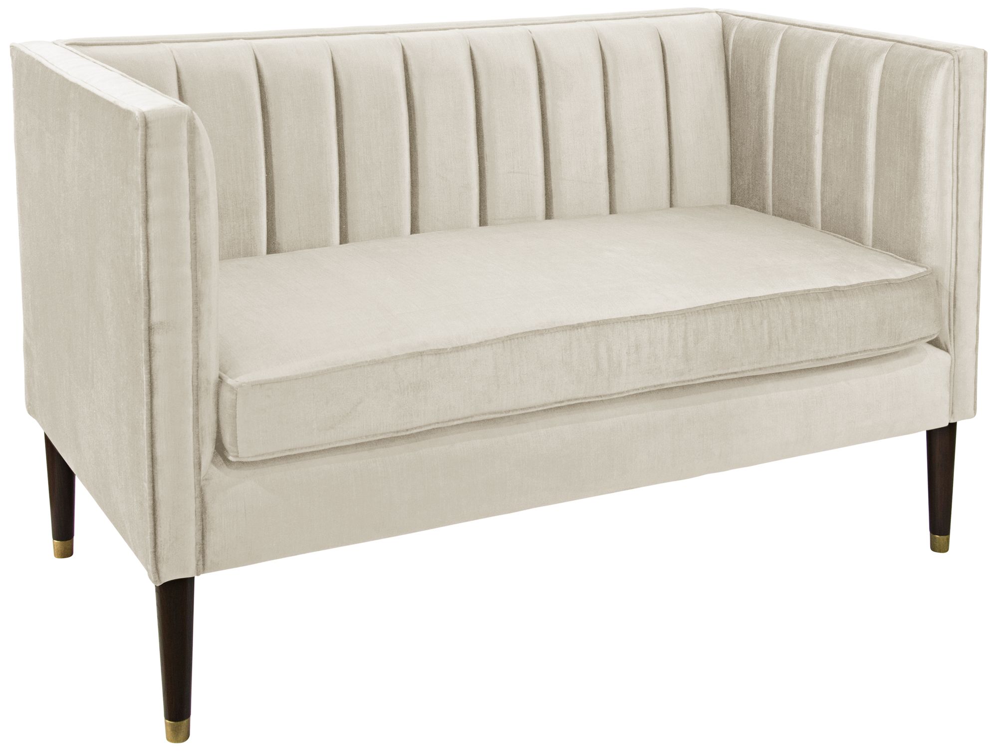 Lauren Majestic Oyster Fabric Settee with Channel Seams 39K21