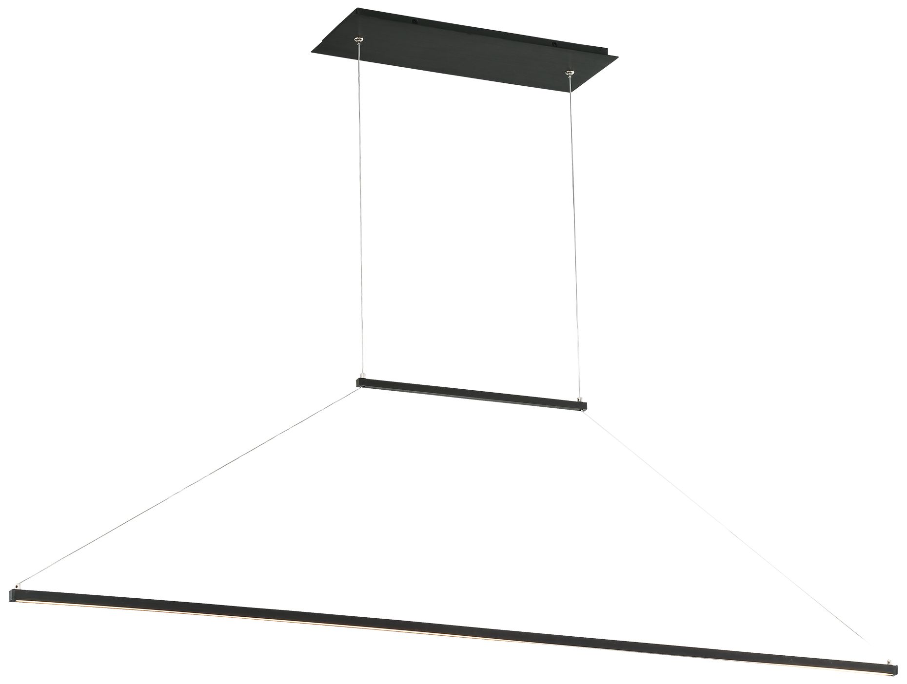 E=MC2 47" Wide Black Linear LED Kitchen Island Light Pendant