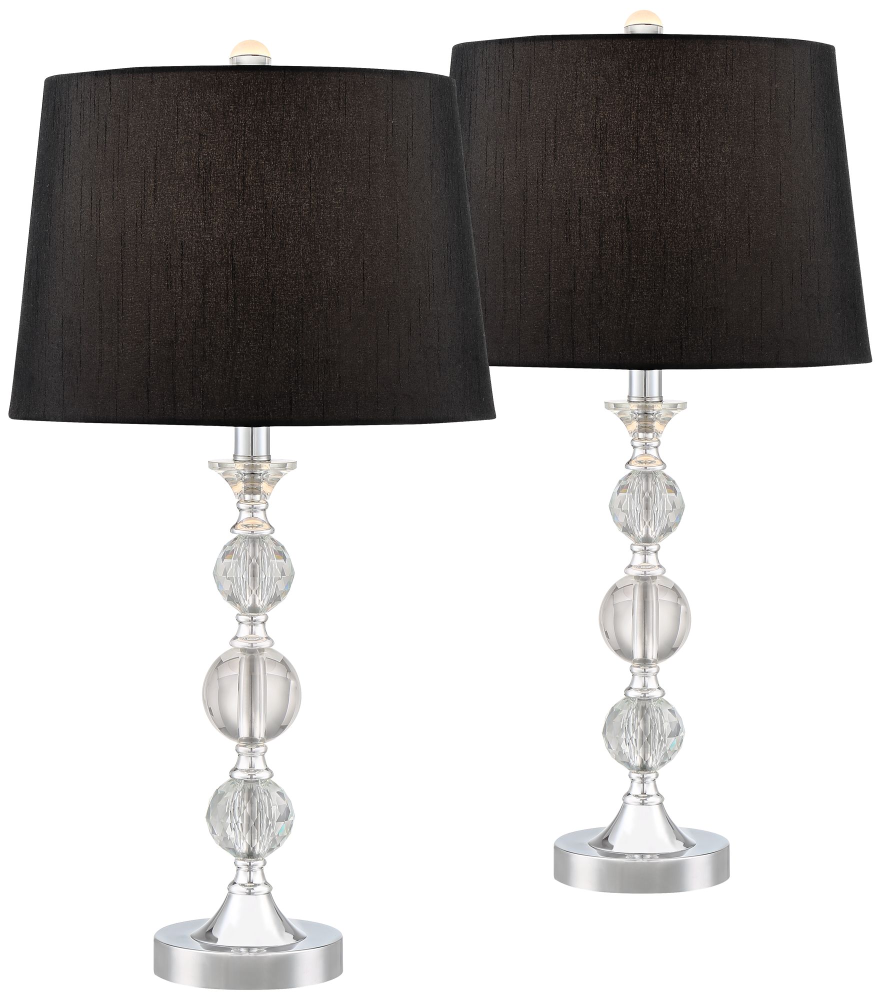 black and crystal table lamp