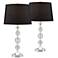 Gustavo Crystal Table Lamp with Black Shade Set of 2