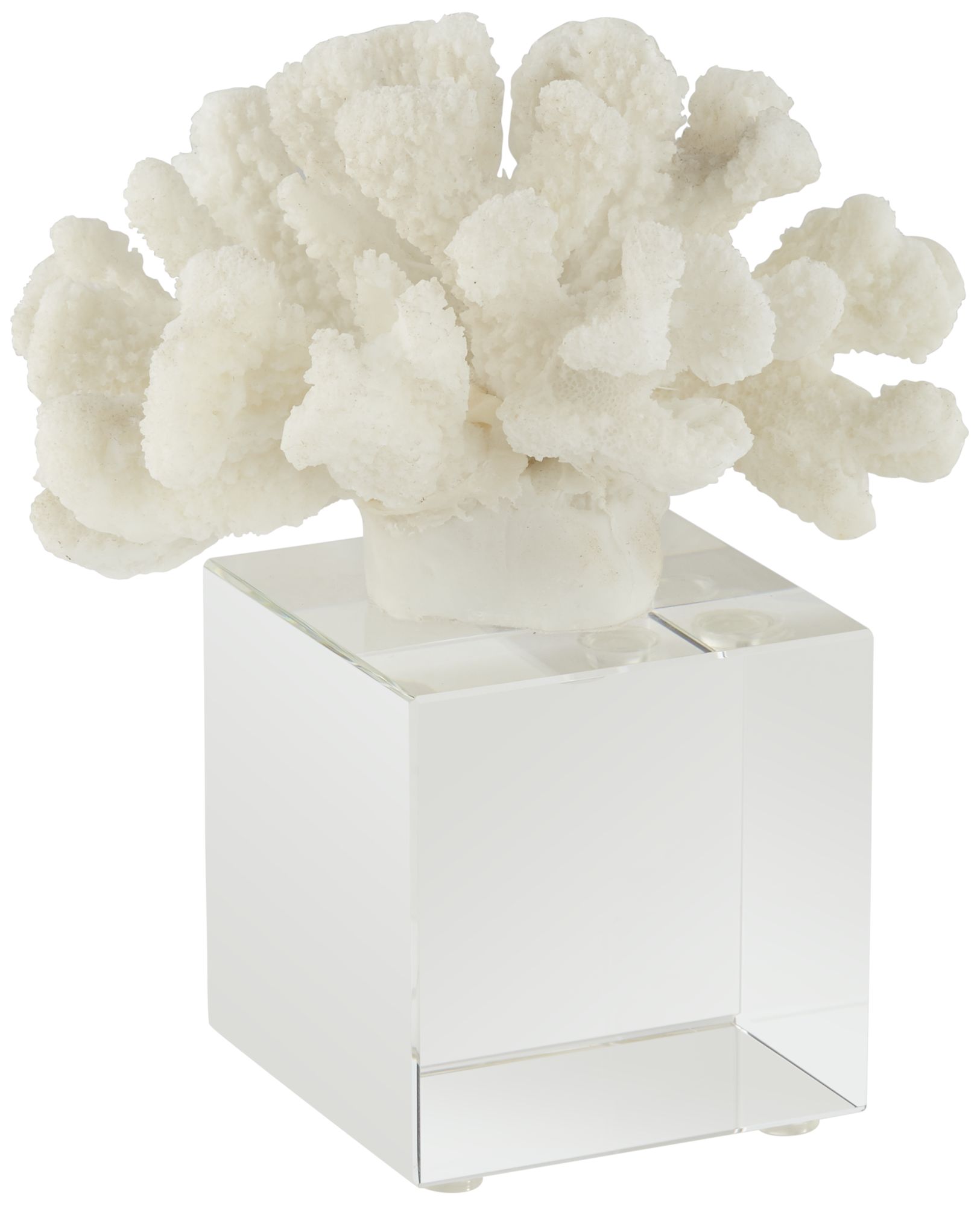 Seaside Coral Statue 6 1/2" High with Crystal Glass Base