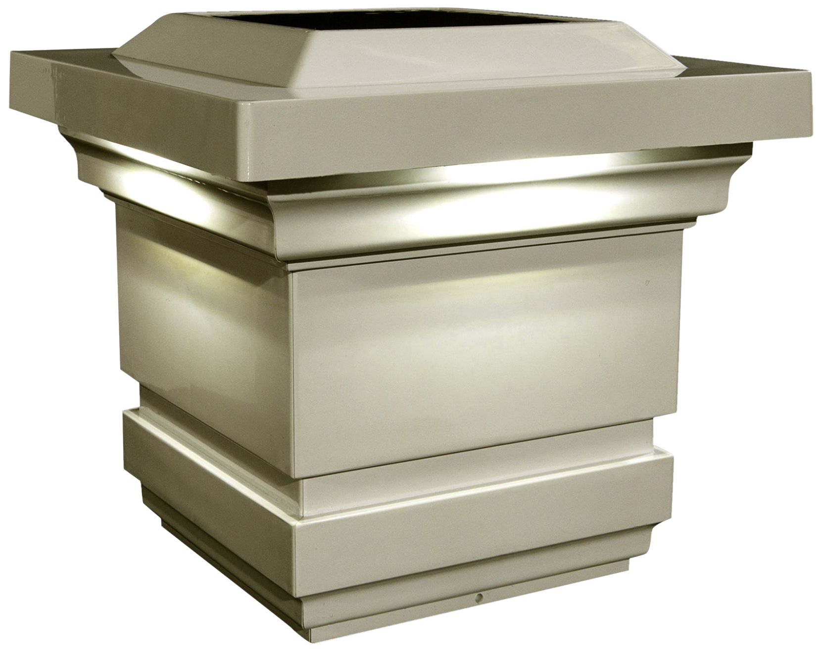 Classy 6 1/2" High Tan Outdoor Solar LED Post Cap