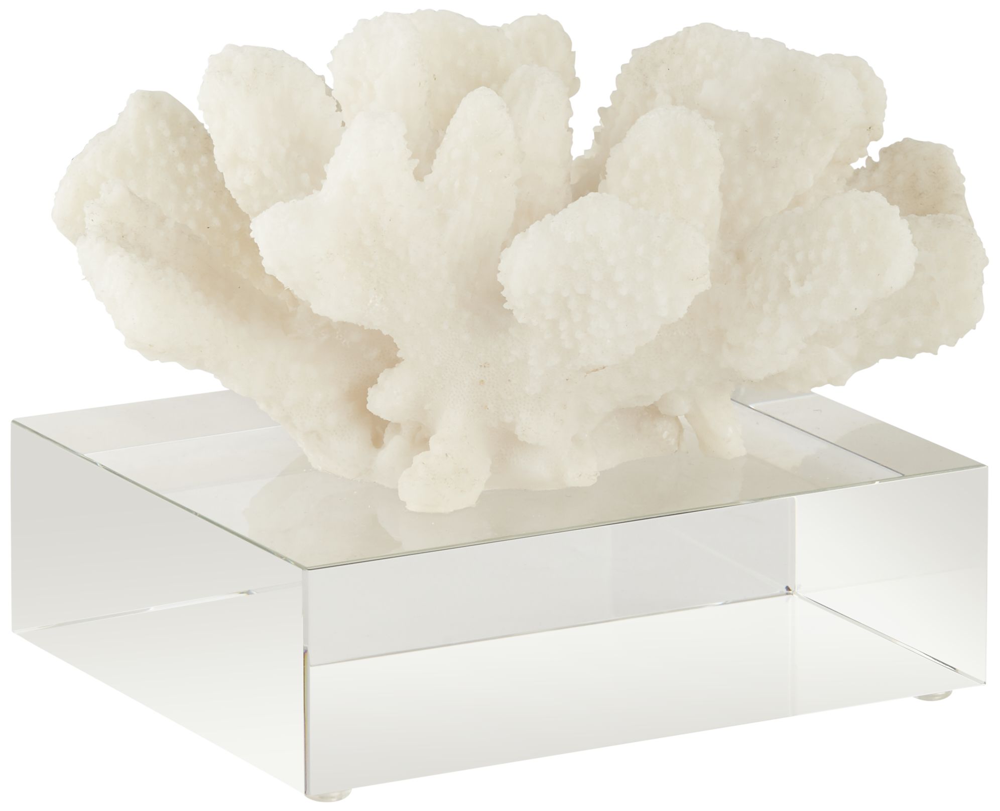 Seaside Coral Statue 6" High with Crystal Glass Base