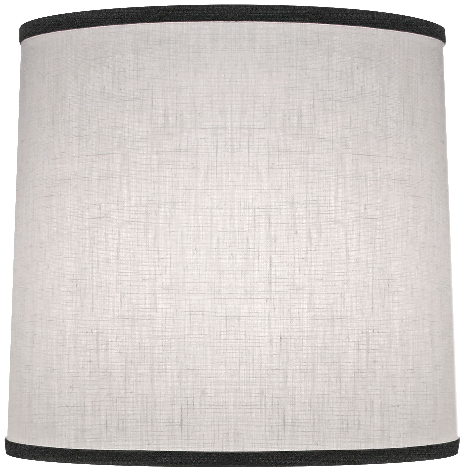 white lamp shade with black trim