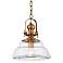 Donovan 13" Wide Antique Brass and Clear Glass Pendant Light