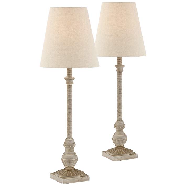 Loreno Whitewash Buffet Lamps Set Of 2 39r76 Lamps Plus