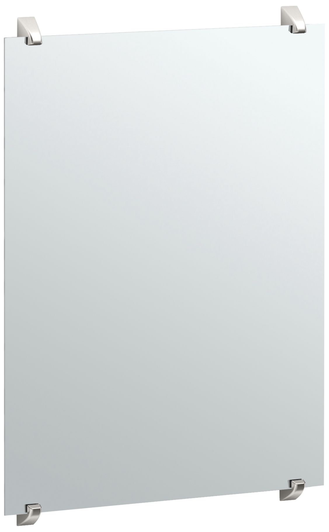 Quantra Fixed Mount Satin Nickel 22" x 32 1/4" Wall Mirror
