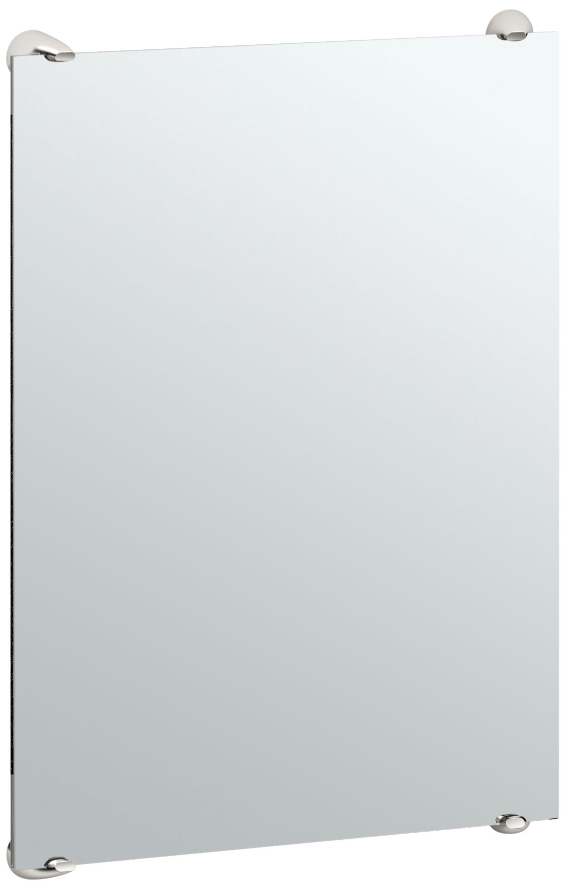 Brie Fixed Mount Chrome 22" x 32" Minimalist Wall Mirror