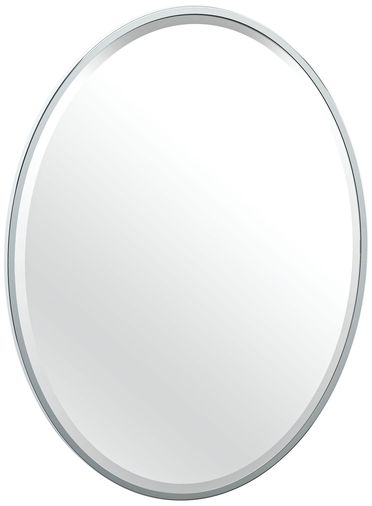 Luxe Chrome 25" x 33" Oval Flush Mount Wall Mirror