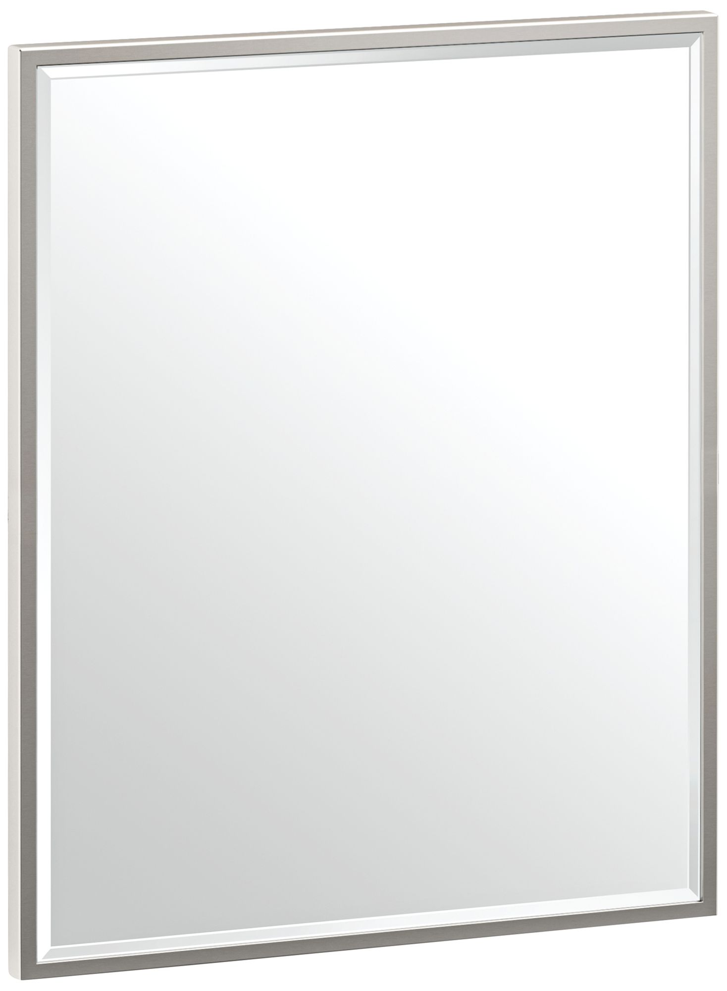Luxe Satin Nickel 20 1/2" x 25" Flush Mount Wall Mirror