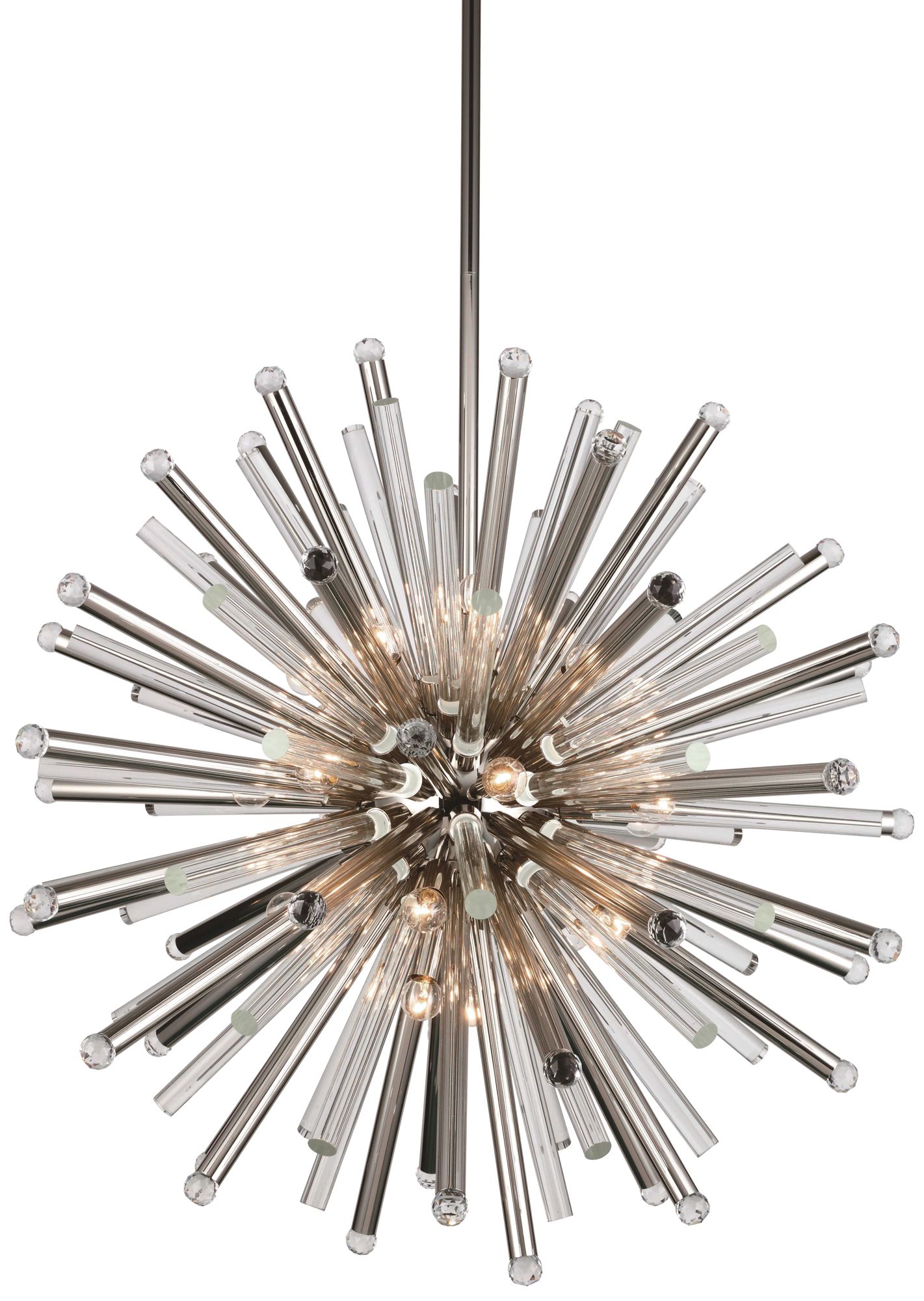 Maxwell 36" Wide Polished Nickel 21-Light Pendant
