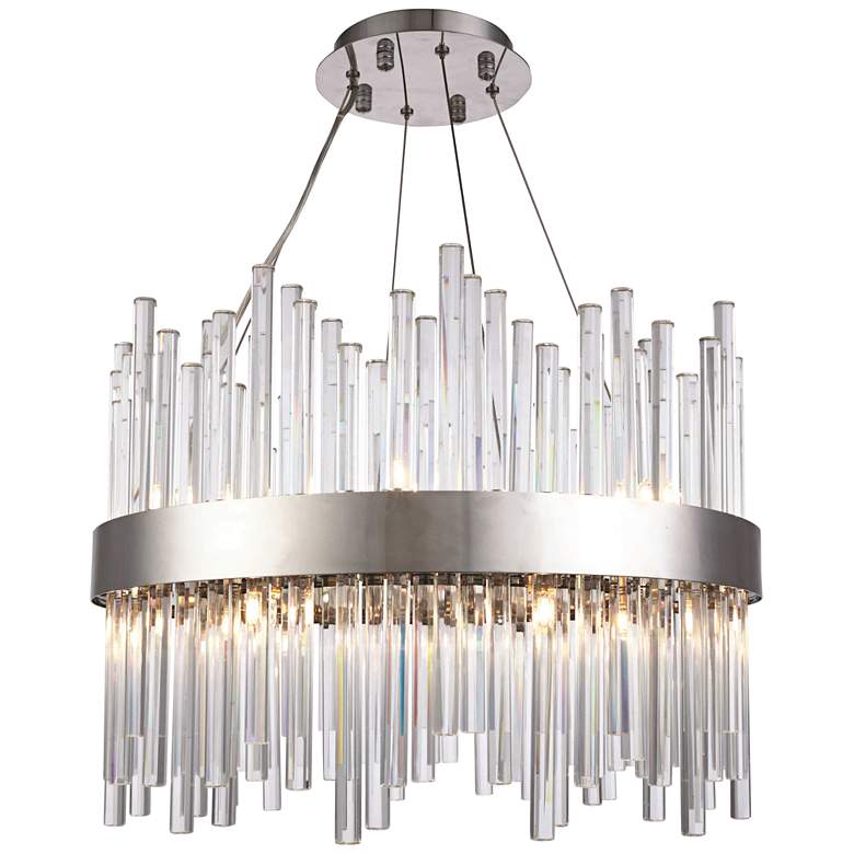 Image 2 Dallas 20" Wide Chrome and Crystal Chandelier