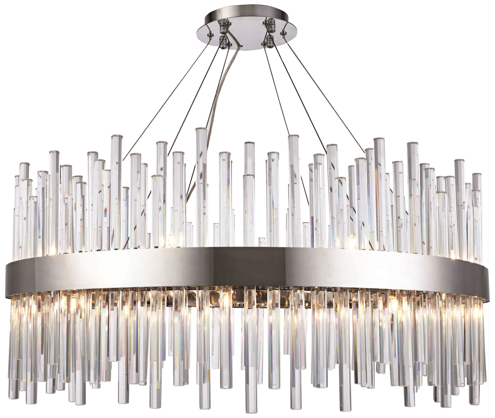 Dallas 32" Wide Chrome and Crystal Modern Chandelier 39V03 Lamps Plus