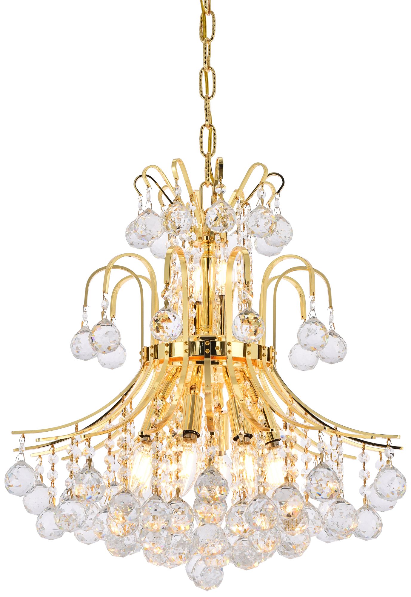 Toureg 19" Wide Gold and Crystal 10-Light Chandelier