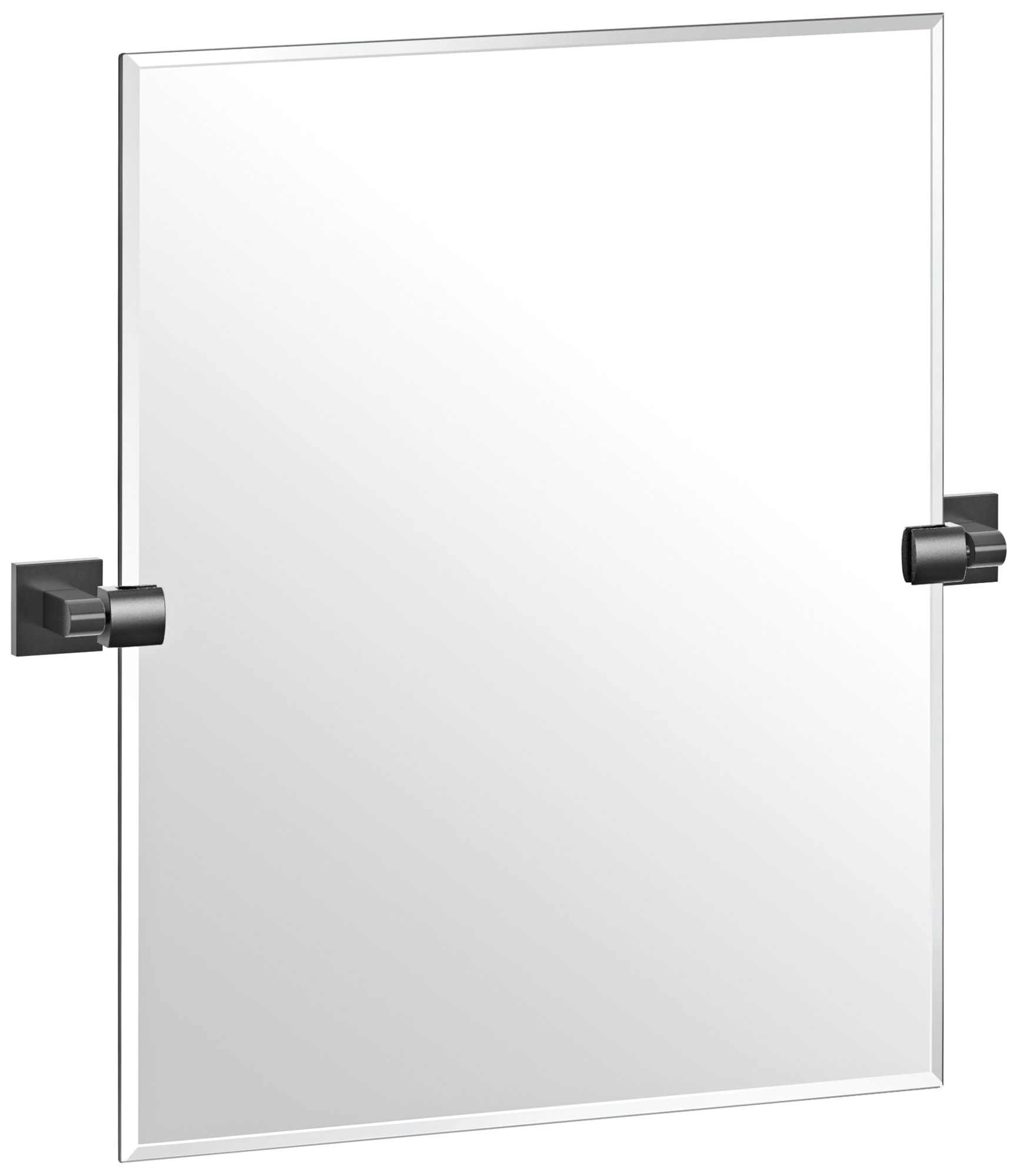 Elevate Matte Black 23 1/2" x 24" Frameless Wall Mirror
