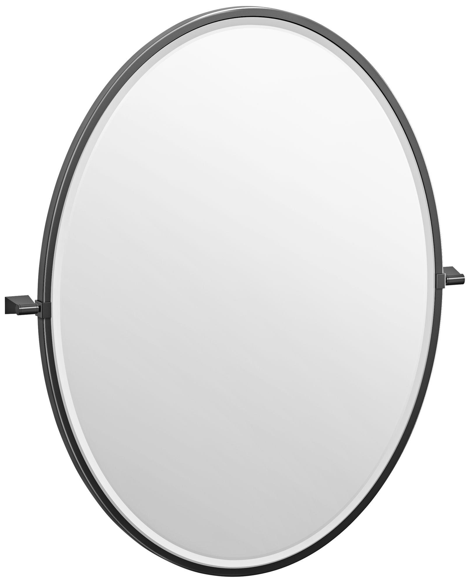 Gatco Bleu Matte Black 28" x 33" Framed Oval Wall Mirror